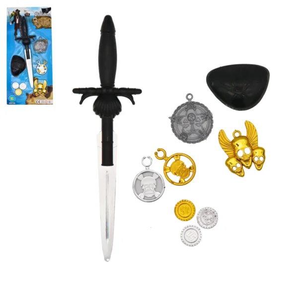 CARTE EPEE PIRATE 18CM + ACCESSOIRES