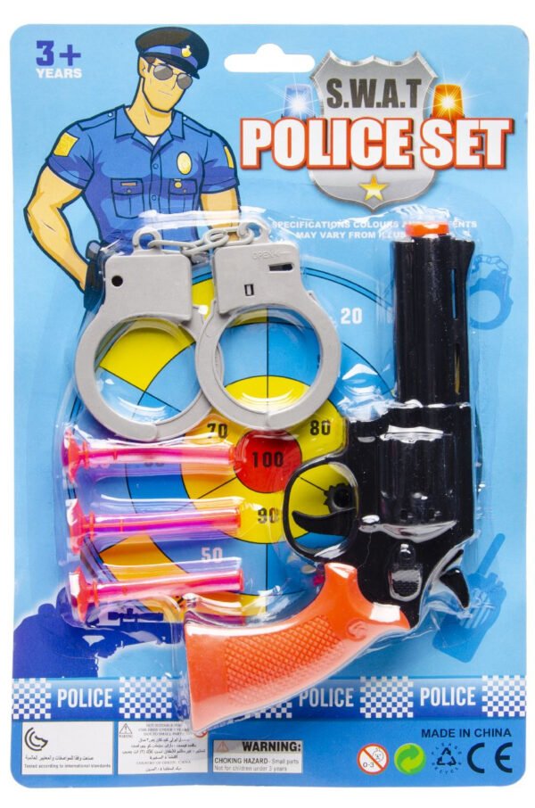carte pistolet police + menottes