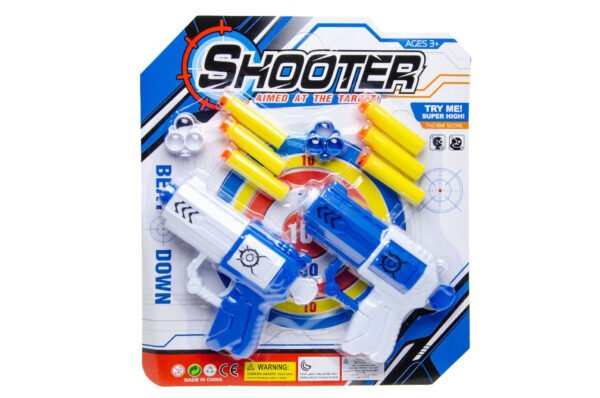 carte X 2 pistolet + flèches mousse
