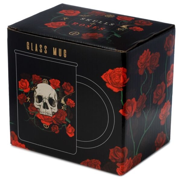 Mug en Verre Skull & Roses - Crâne