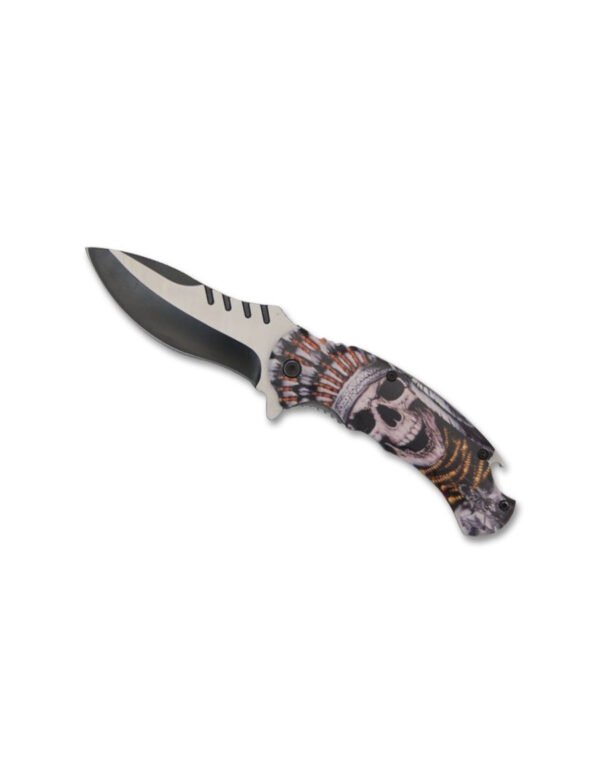 COUTEAU PLIANT TETE DE MORT INDIEN