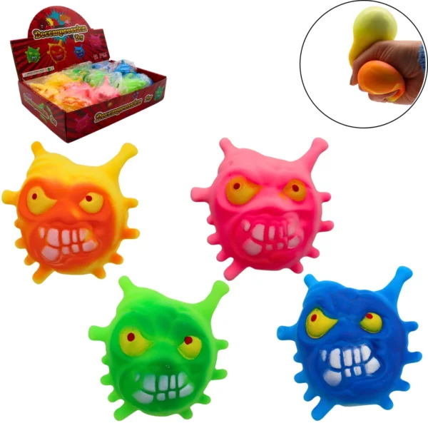 BOITE X 12 MONSTRE ANTISTRESS 9CM