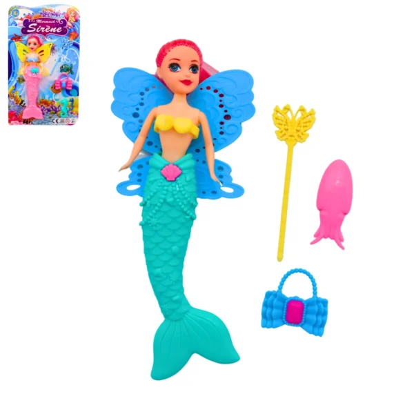 CARTE POUPEE SIRENE 20CM
