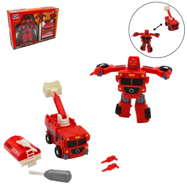 BOITE FIGURINE ROBOT POMPIER 2 EN 1