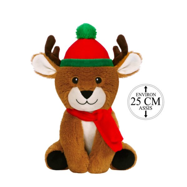 PELUCHE RENNE AVEC BONNET NOEL